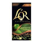 Pack de 10 capsules café L’Or Espresso Flavours Noisette 4091544 52 g Noir et Beige