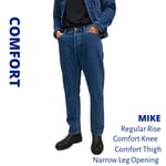 Jack & Jones Mike Mens Comfort Fit Jeans Smart Casual Blue Denim Trouser 28W-38W