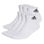 adidas Unisex Kids Cushioned Sportswear Ankle Socks 6 Pairs, White/Black, 5-6 Years