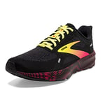 Brooks Homme Launch 9 Sneaker, Black/Pink/Yellow, 44.5 EU