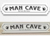 Man Cave vit skylt - Man Caveskylt med stativbasen 35x80cm beer, home bar