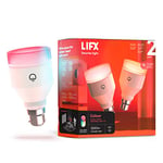 LIFX Colour 2-Pack, A60 1200 Lumens [B22 Bayonet Cap], Billions of Colours and Whites, Wi-Fi Smart LED Light Bulb, No bridge required, Compatible with Alexa, Hey Google, HomeKit and Siri
