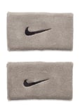 Nike Swoosh Double Wide Wristbands Sport Sports Equipment Sweat Wristbands Silver NIKE Equipment