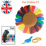 UK 20pcs Color Gels Filters for Godox V1 &All Round head Speedlite Filter Set