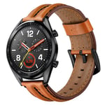 Bracelet en cuir durable pour Huawei Watch GT/ GT2 - Marron
