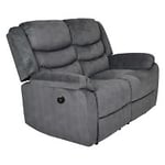 Nordic Furniture Group Madrid 2-sits reclinersoffa elstyrd microtyg grå