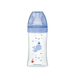 dodie Biberon Anti-Colique Sensation+ Mer Tétine Plate Débit, 0-6 Mois 270 ml