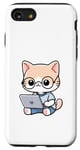 Coque pour iPhone SE (2020) / 7 / 8 Adorable ordinateur portable chat kawaii drôle amoureux des chats