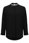 Almost Famous L/S High Embellished Neck Top Shirt Size 10 BNWT RRP £113.95 Black