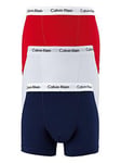 Calvin Klein 3 Pack of Trunks - Red/White/Navy, Red/Navy/White, Size Xl, Men