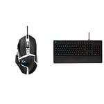 Logitech G502 HERO High Performance Gaming Mouse Special Edition - Black/White & 213 Prodigy Gaming Keyboard, LIGHTSYNC RGB Backlit Keys, QWERTY UK Layout - Black