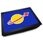 Deluxe Cushioned Lap Tray | Wooden Frame | Lego Classic Space Logo (Blue) #DP