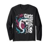 Guess What Week It Is Funny Shark Diver Ocean Boy Girl Men Long Sleeve T-Shirt
