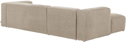 Blok, Sofa med chaiselong, Venstrevendt, Stof by Kave Home (H: 69 cm. B: 300 cm. L: 174 cm., Beige)