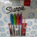 #Sharpie Permanent Markers Assorted Fun Colours Quick Dry Fine Tip Pack Of 4
