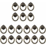 18 st Retro Skåpknoppar Vintage Kommodhandtag med Ringhandtag Antik Lådhandtag Ring Drop Ring Knopp Kommodlåda
