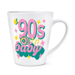 90s Baby 12oz Latte Mug Cup Born 1990 Birthday Brother Sister Retro Best Friend