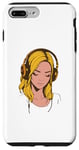 iPhone 7 Plus/8 Plus Minimalist girl listening to music with headphones Case