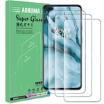 AOKUMA Oneplus nord Tempered Glass Screen Protector, [3 Pack] Premium Quality Guard Film, Case Friendly, Comfortable Round Edge,Shatterproof, Shockproof, Scratchproof oilproof