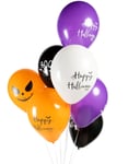 8 st 30 cm Olika färgade ballonger med Halloween-motiv