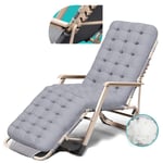Reclining Patio Chairs Portable Foldable Deck Chair, Zero Gravity Recliner Padded Patio Lounger Chair, with Adjustable Headrest, for Office, Beach, Swimming Pool, Garden