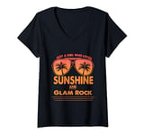 Womens Just A Girl Who Loves Sunshine And Glam Rock For Woman V-Neck T-Shirt