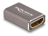 Delock - Hög hastighet - HDMI-adapter med Ethernet - HDMI hona till HDMI hona - grå - 8K60 Hz (7680 x 4320) stöd