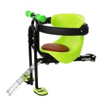OUTDOOR Front-Mount Child Bike Seat, Child Bike Seat for Toddlers, Foldable & Ultralight Baby Kids' Bicycle Carrier Handrail,Green