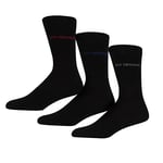 DKNY Men's Ben Sherman Socks HEDGEHUNTER in Black with Multi Colour Branding in Cotton Mix Fabric-Pack of 3 Trew, 7-11
