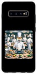 Coque pour Galaxy S10+ Shiba Inu Directs Busy Kitchen. Chef's Coat Chapeau Plats
