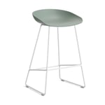 HAY About a Stool 38 Low barstol 2.0 Fall green-vitt stålstativ