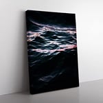 Light Reflecting Upon The Ocean In Abstract Modern Canvas Wall Art Print Ready to Hang, Framed Picture for Living Room Bedroom Home Office Décor, 60x40 cm (24x16 Inch)