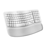 Logitech Wave Keys Wireless Ergonomic Keyboard with Cushioned Palm Rest - Off-white, QWERTZ German Layout