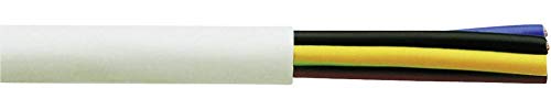Faber Kabel H05VV-F 3G 30019 030019 Tuyau conducteur Blanc 1 mm² 50 m