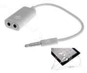 3.5mm Male To 2 Femal  Headphone Mic Audio Y Splitter Flat Stereo Adapter Cable