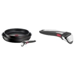 Tefal Ingenio Unlimited ON 3 Piece Non-Stick Induction Pan Set, 24 & 28 cm Frying Pans & Ingenio Premium Handle, Stainless Steel, Stackable, Removable, 100 Percent Safe, 10 Year Guara