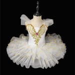 Professionell Ballerina Ballet Tutu för Barnflickor och Vuxna Danskläder white 110