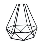 MOVKZACV Vintage Iron Lamp Shade Retro Style Vintage Ceiling Pedant Light Fixture, Bird Cage Shape Diamond Lampshade for Ceiling Pendant Lights Wall Lights Fixtures(Black)