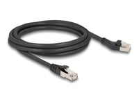 Delock - Patch-Kabel - Rj-45 (Hane) Vinklad Till Rj-45 (Hane) Rak - 2 M - 6 Mm - S/Ftp - Cat 8.1 - Halogenfri, Hakfri, Startad - Svart