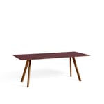 HAY - CPH30 Table 200, WB Lacquered Walnut, Burgundy Linoleum Tabletop - Burgundy - Röd - Matbord - Trä/Syntetiskt