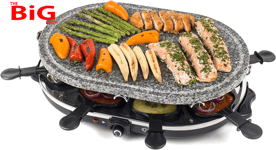 Superior  Electric  Stone  Raclette  Grill -  Indoor  Tabletop  8  Person  Racle