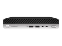 HP ProDesk 400 G5 - Mini bureau Core i3 9100T / jusqu'à 3.7 GHz - RAM 8 Go - SSD 256 Go - NVMe - UHD Graphics 630 - Gigabit Ethernet - Win 10 Pro 64 bits - moniteur : aucun - clavier : Français