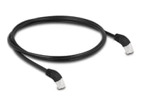Delock - Patch-Kabel - Rj-45 (Hane) Vinklad Till Rj-45 (Hane) Vinklad - 1 M - 6 Mm - S/Ftp - Cat 6A - Halogenfri - Svart