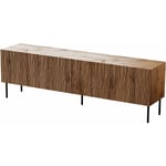 Bim Furniture - Meuble tv jungle 190cm 4D façade fraisée panneau mdf quatre portes chêne wotan