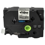 vhbw 1x Ruban compatible avec Brother PT ST5, RL700S, P900W, P950W imprimante d'étiquettes 18mm Noir sur Argent