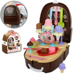 Ice Cream Toy Set Sweet Kit Kitchen Pretend Shop To Play storage Backpack 34PCS 