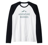 Adventure Buddies Minimalist Simple Traveling Cool Mountains Raglan Baseball Tee