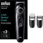 Braun Men's Electric Beard Trimmer Series 3 3410 Precision Comb & Cleaning Brush