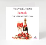 Personalised Valentines Day Card, Wine Valentines day card, I love you cards