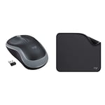 Logitech M185 Souris Sans Fil, 2.4 GHz avec Mini Récepteur USB + Logitech Mouse Pad - Studio Series, Tapis de Souris d'Ordinateur